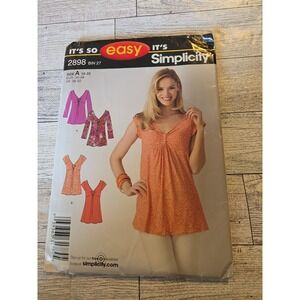 Simplicity 2898 Sewing Pattern Women Szs 10-22 Shirt Top Knit Easy Variations